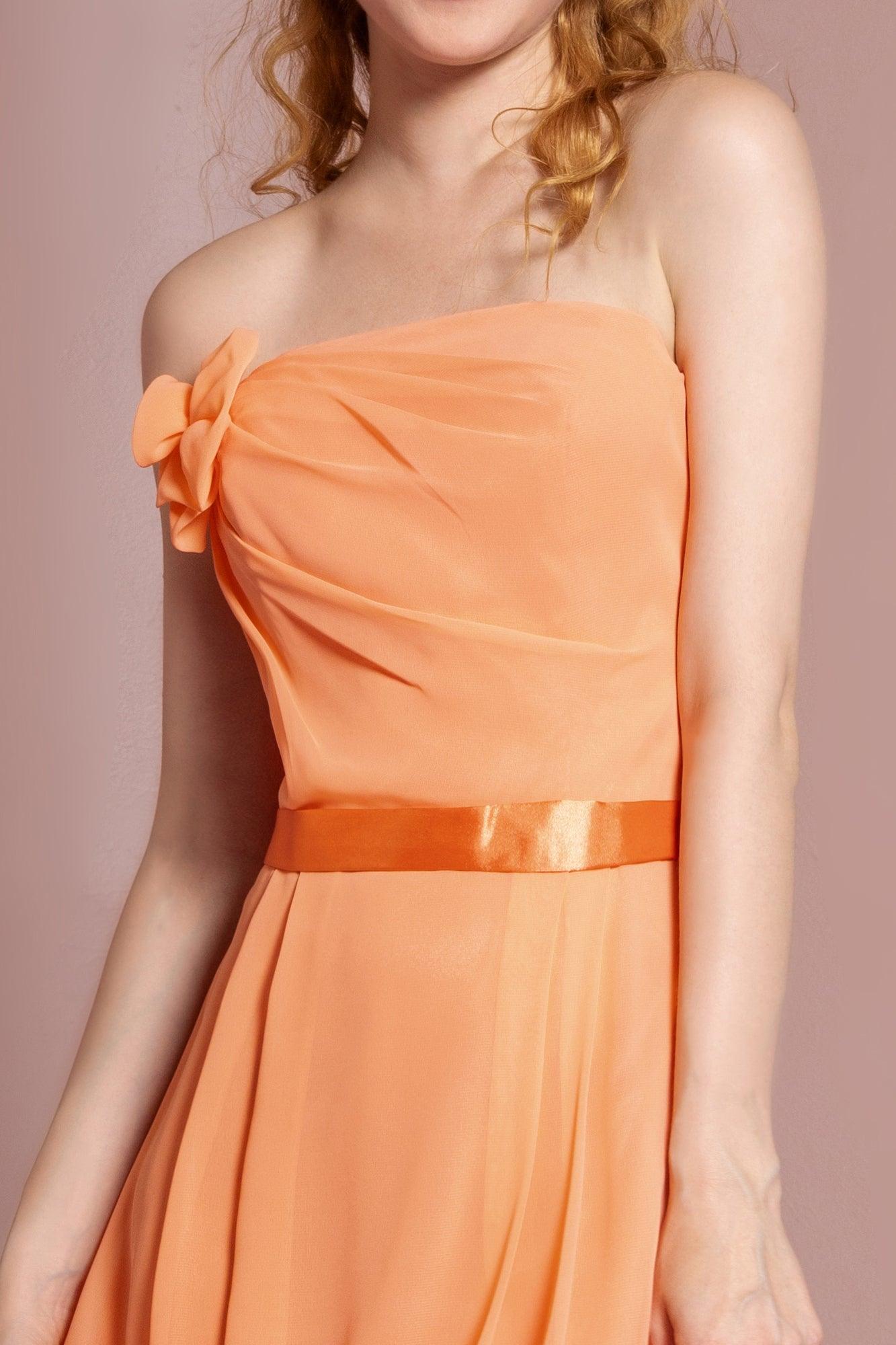 Strapless Chiffon Short Cocktail Dress