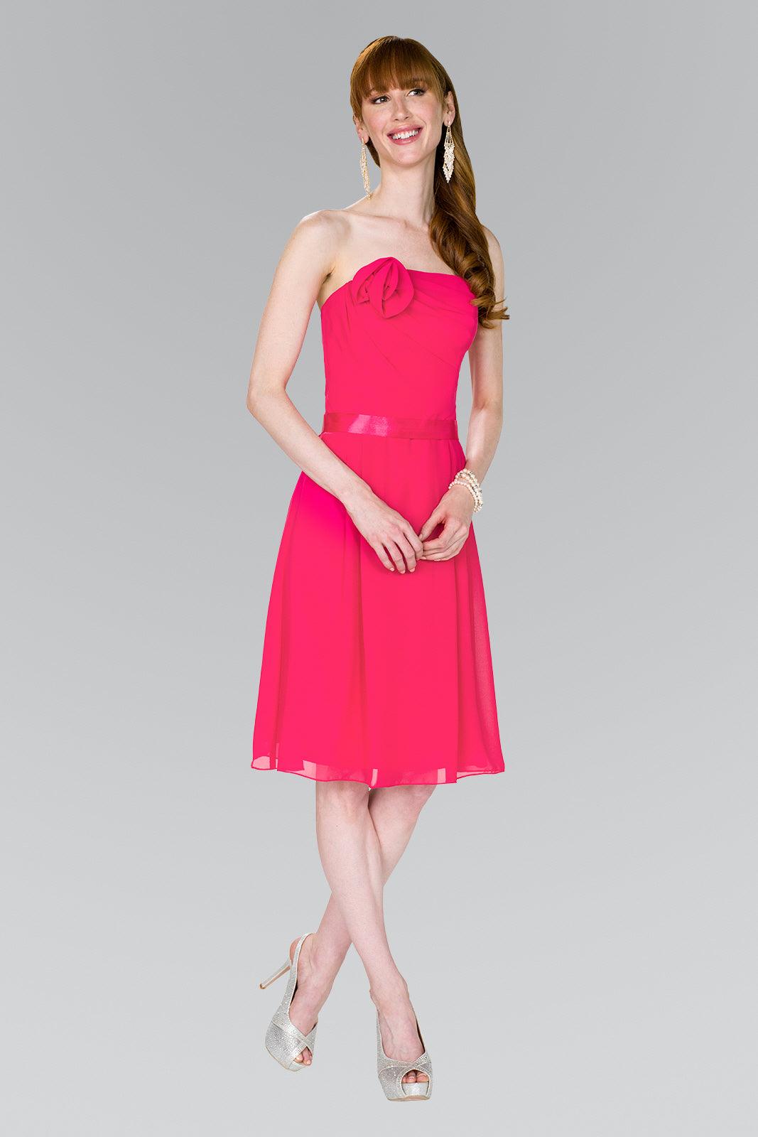 Strapless Chiffon Short Cocktail Dress