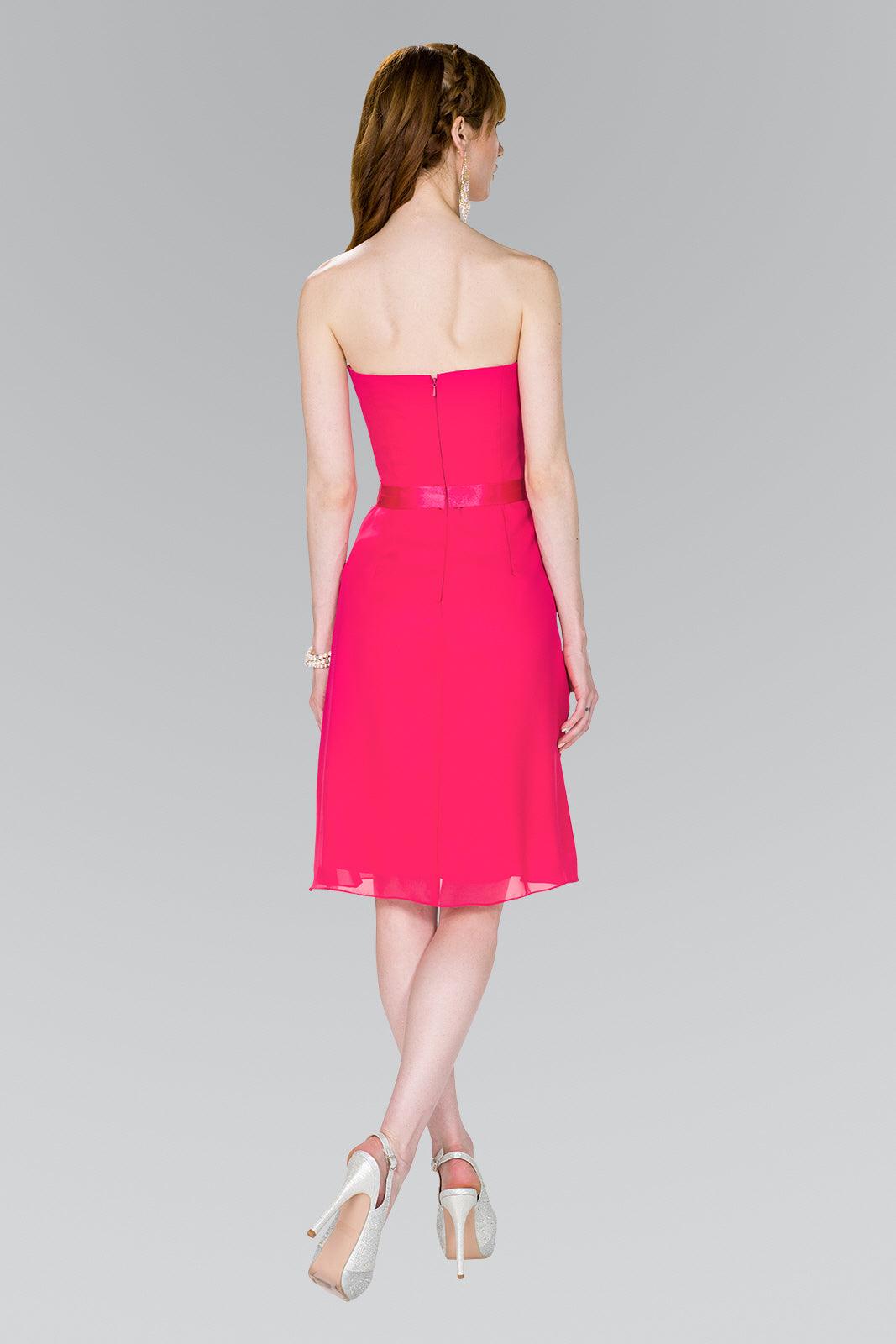Strapless Chiffon Short Cocktail Dress