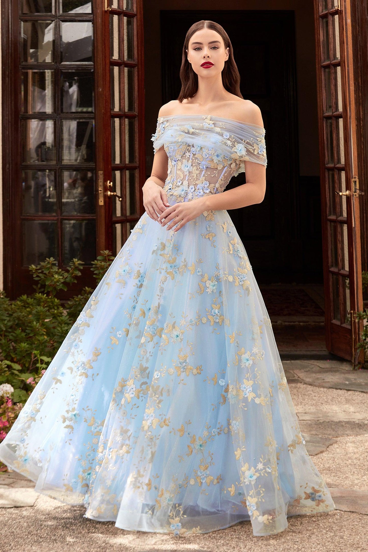 Strapless Long Prom Dress - The Dress Outlet