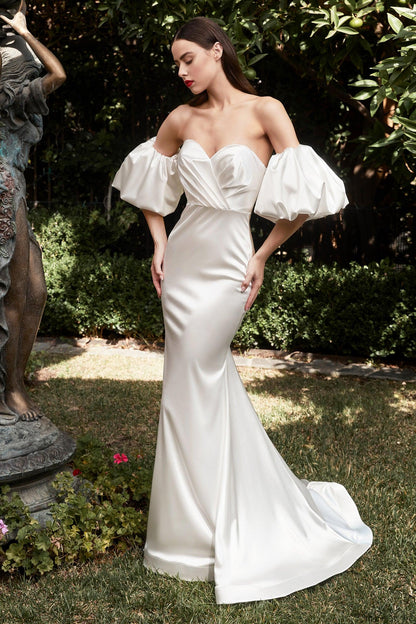 Strapless Off White Long Wedding Dress - The Dress Outlet