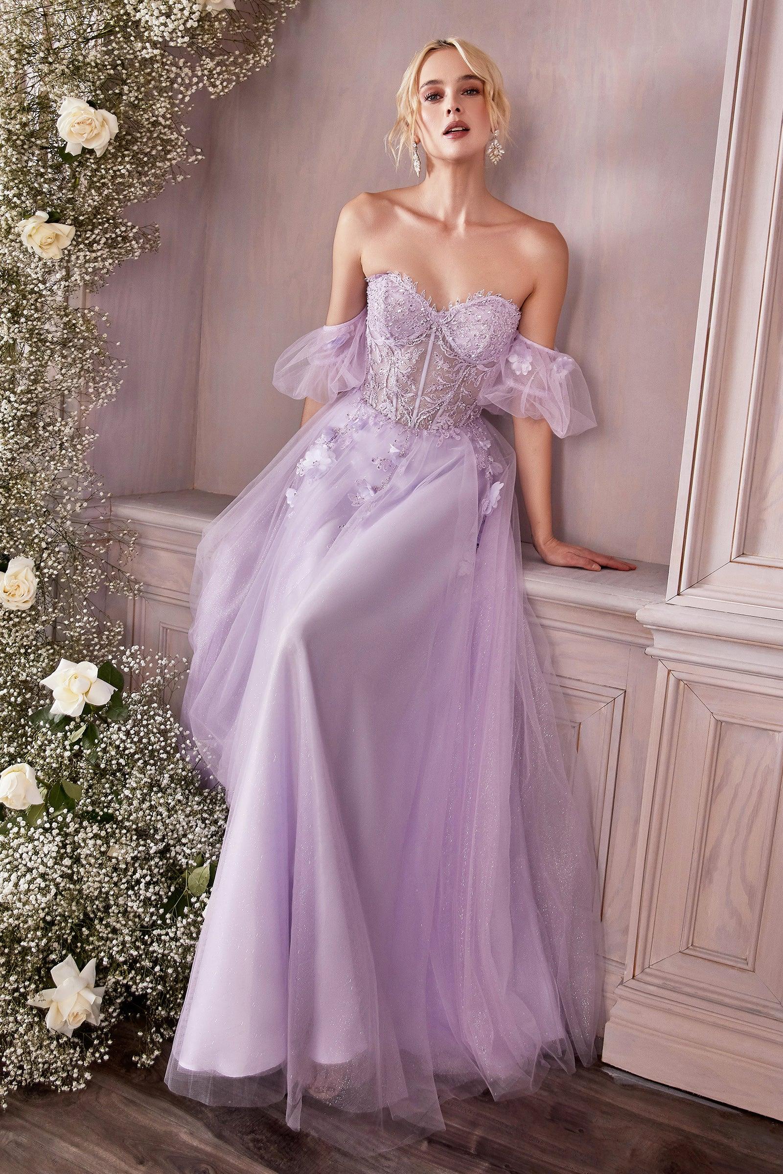 Strapless Shimmering Long A Line Prom Dress - The Dress Outlet