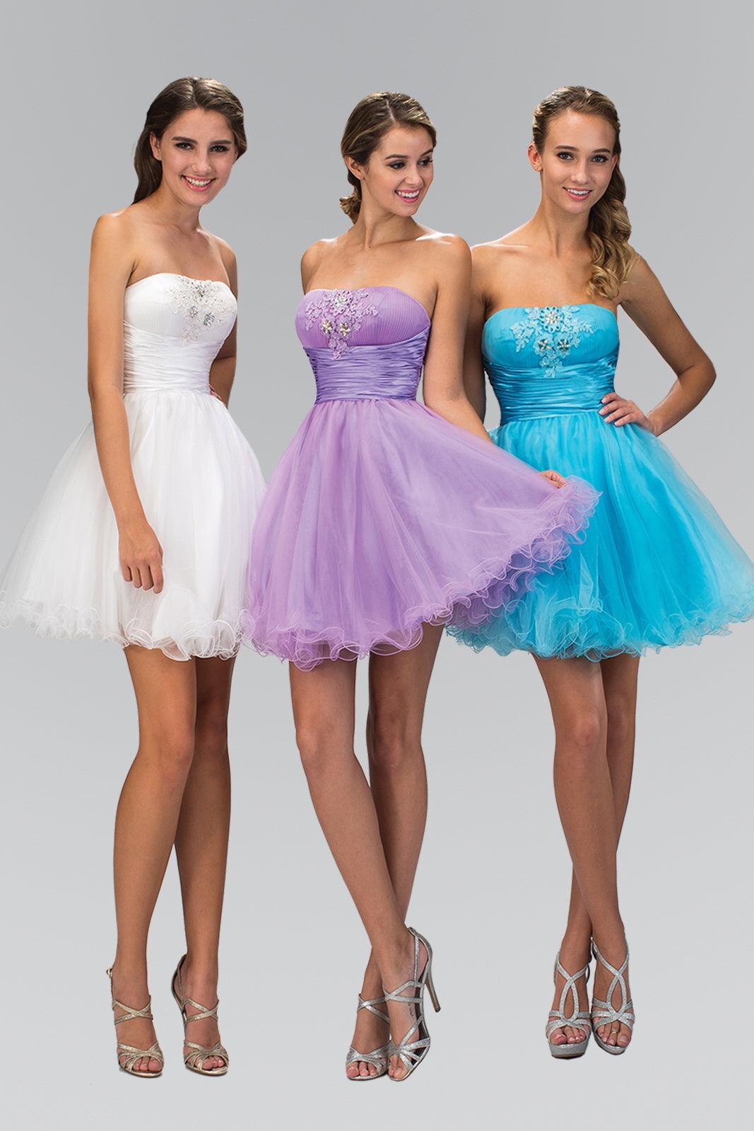 Strapless Short Tulle Prom Dress
