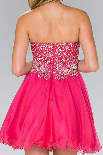Strapless Sweetheart Short Prom Dress - The Dress Outlet