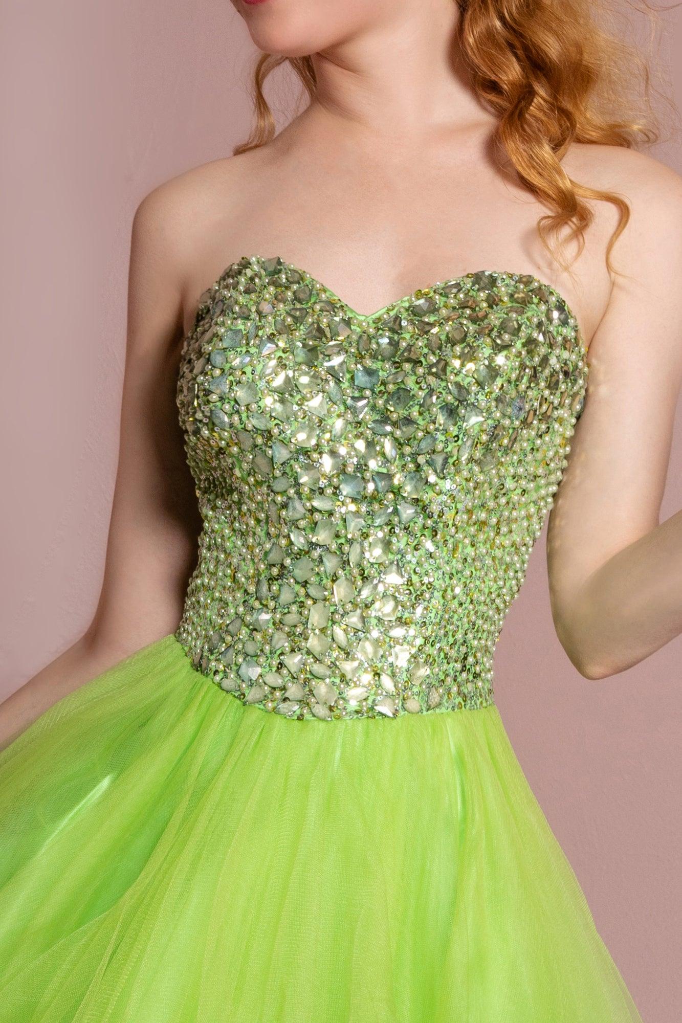 Strapless Tulle Short Prom Dress