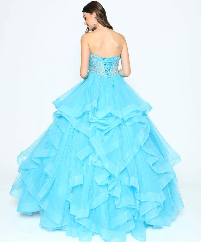 Sweet 16 Long Ball Gown Beaded Quinceanera Dress