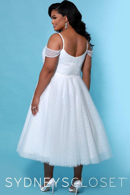 Sydneys Closet Off Shoulder Short Wedding Dress - The Dress Outlet