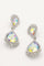 Teardrop Shaped Earrings Rhinestone Clear Diamante - The Dress Outlet