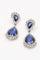 Teardrop Shaped Earrings Rhinestone Clear Diamante - The Dress Outlet