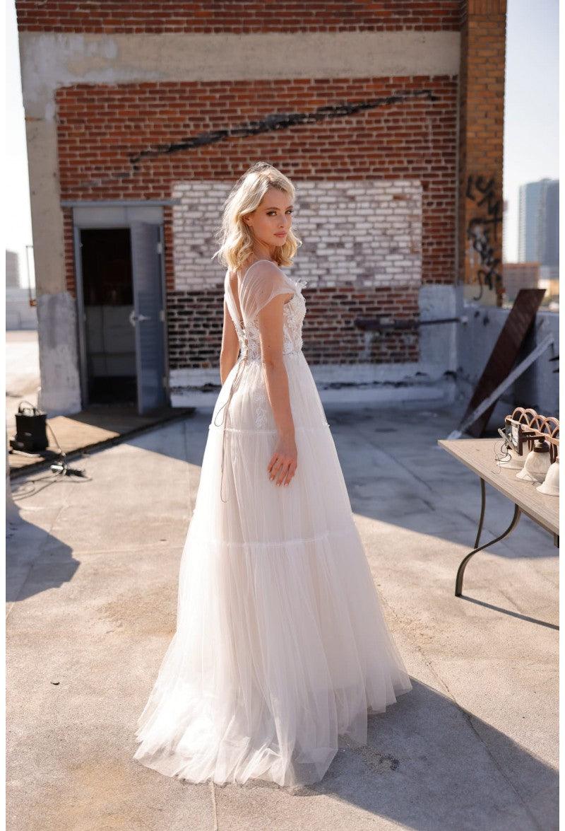 Terani Couture 2215P0024 Cap Sleeve Long Prom Dress