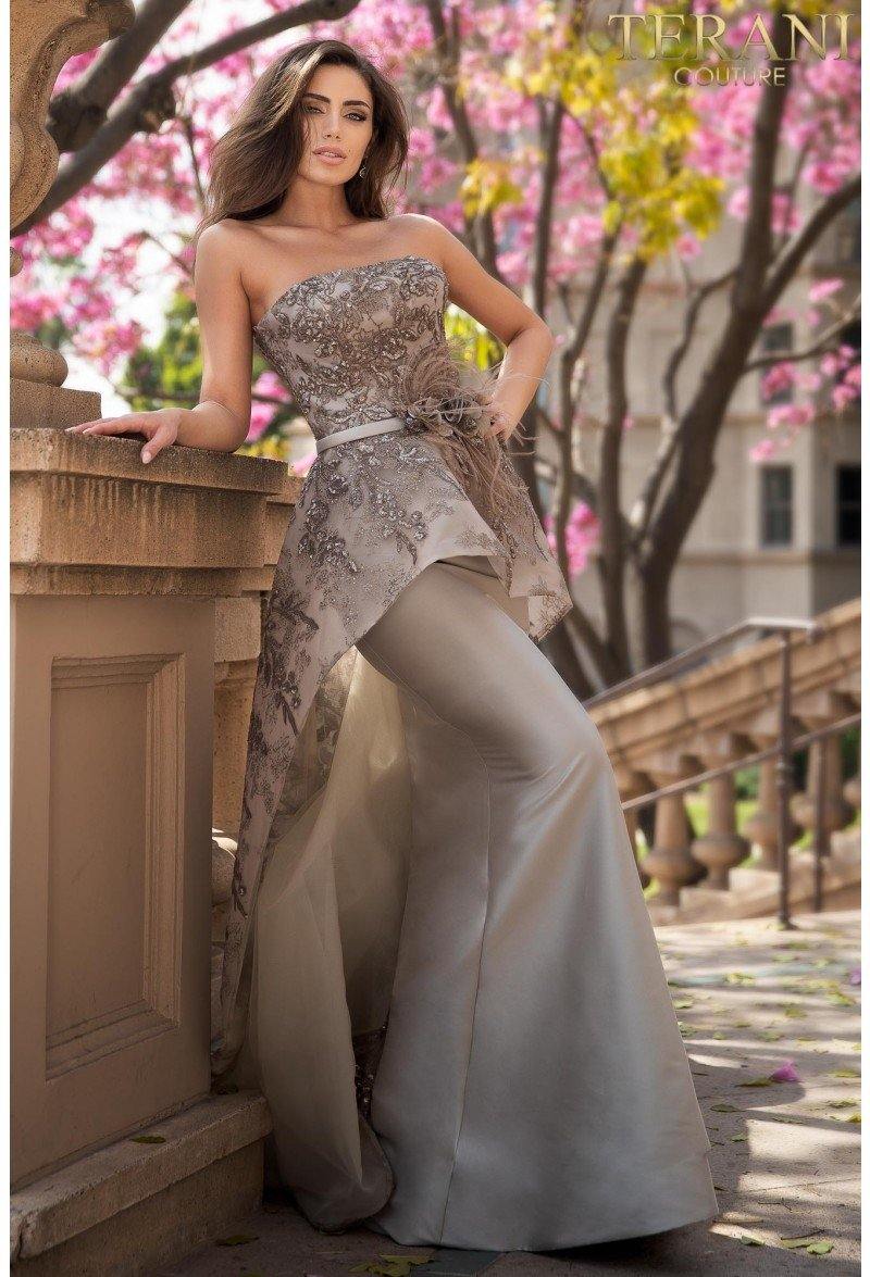 Terani Couture 2021E2865 Long Evening Strapless Gown