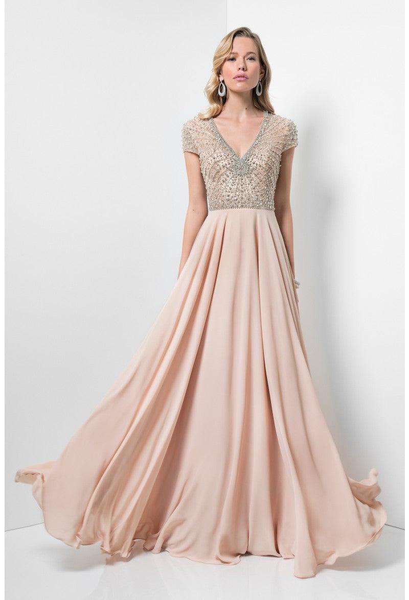 Terani Couture Long Formal Chiffon Dress 1712M3429 - The Dress Outlet