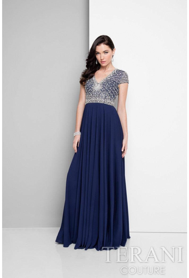 Terani Couture Long Formal Chiffon Dress 1712M3429 - The Dress Outlet
