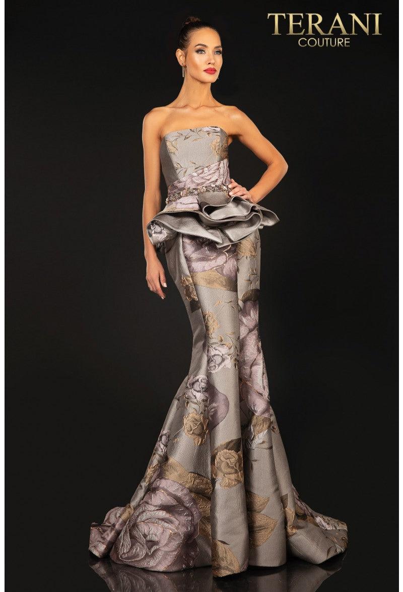 Terani Couture Long Formal Printed Dress 2011E2097 - The Dress Outlet