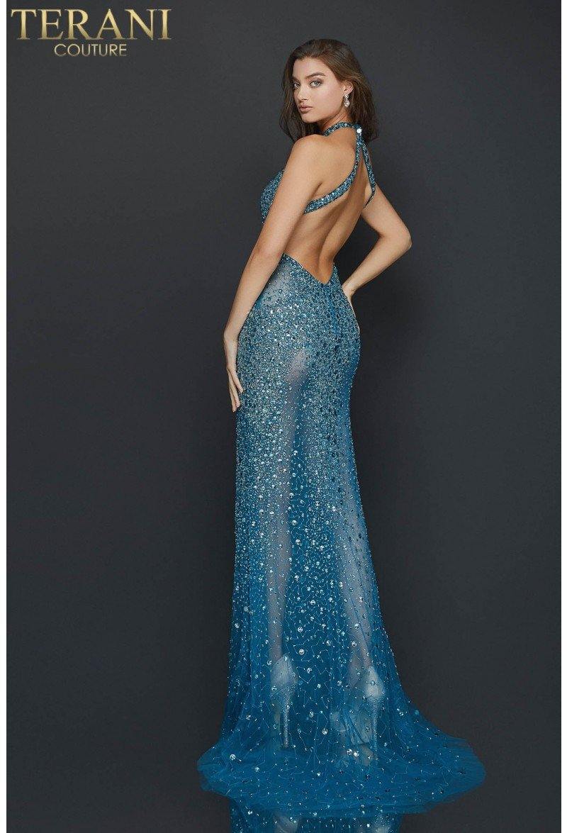 Terani Couture 2011P1080 Long Illusion Prom Dress