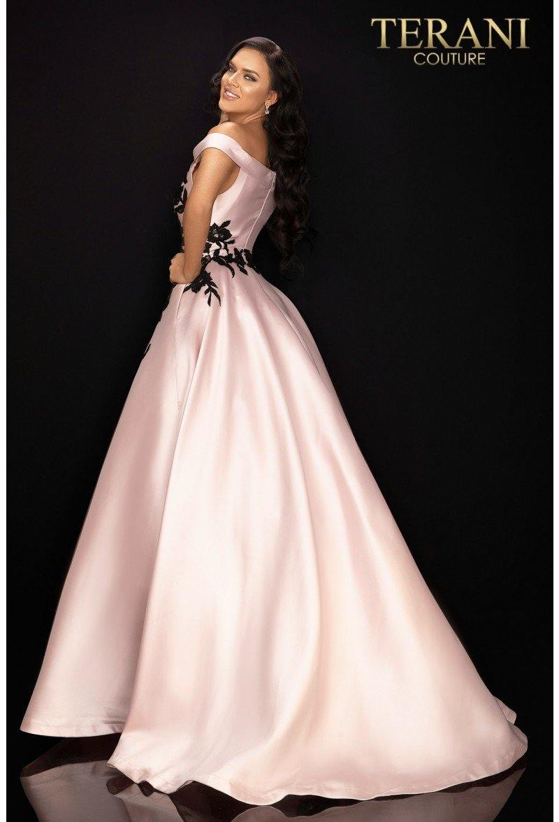 Terani Couture 2011P1229 Long Off Shoulder Prom Dress