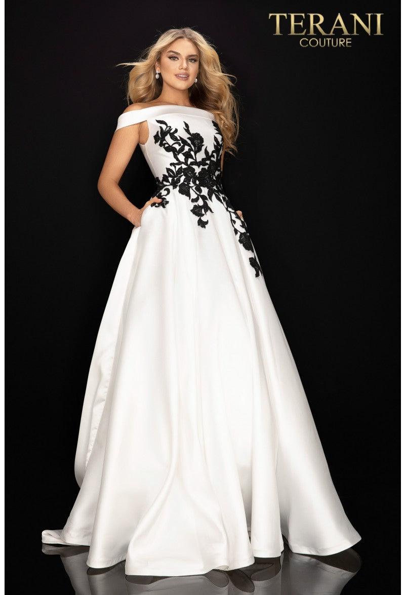 Terani Couture 2011P1229 Long Off Shoulder Prom Dress