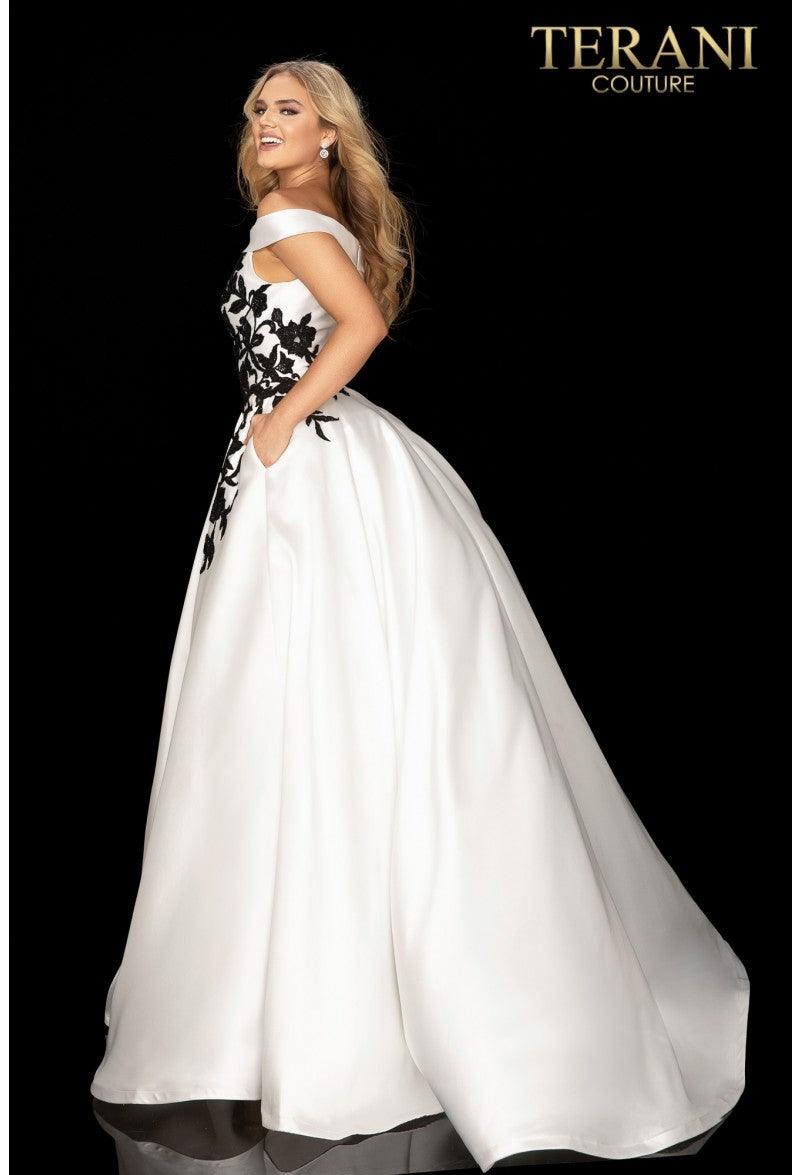 Terani Couture 2011P1229 Long Off Shoulder Prom Dress