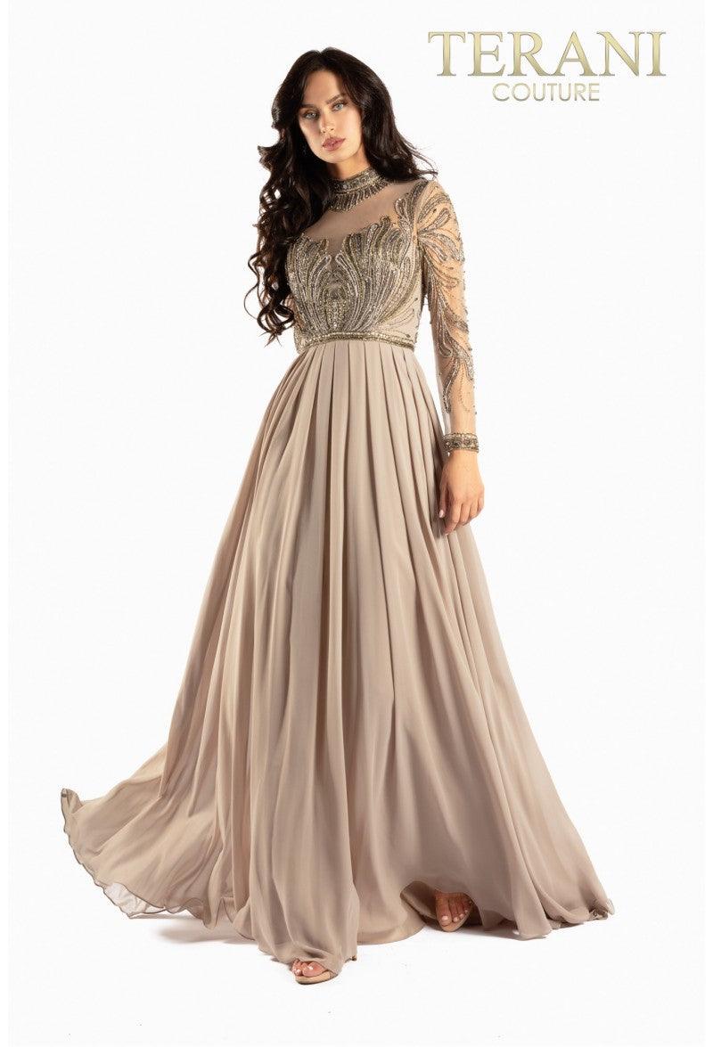 Terani Couture 2011M2126 Long Sleeve Formal Dress