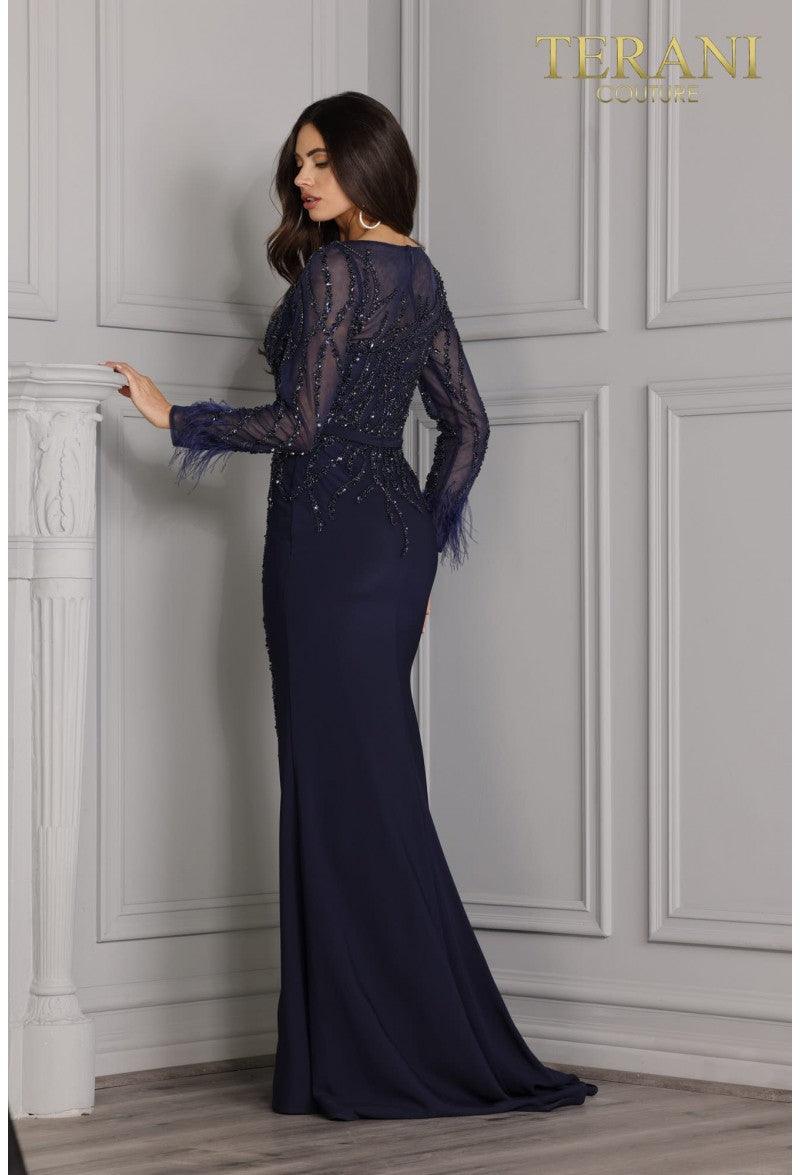 Terani Couture 2111M5277 Long Sleeve Formal Dress