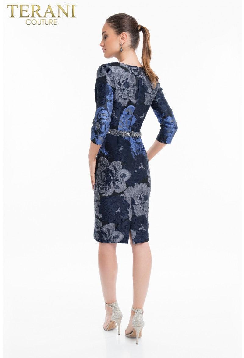 Terani Couture 1821C7020 Long Sleeve Short Dress