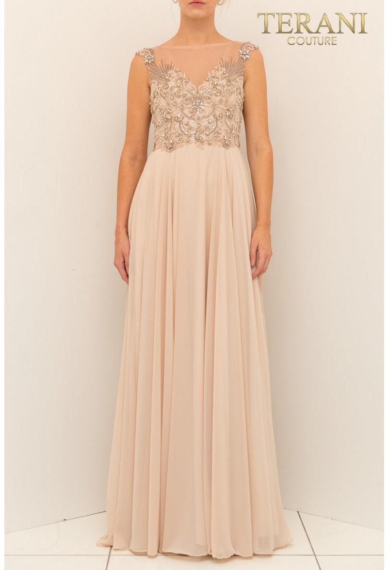 Terani Couture 2021M3005 Long Sleeveless Formal Gown