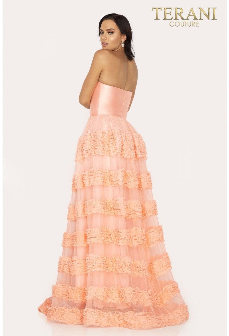 Terani Couture 2012P1402 Long Strapless Prom Dress