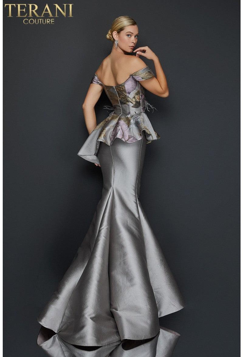 Terani Couture Off Shoulder Long Gown 2011E2425 - The Dress Outlet