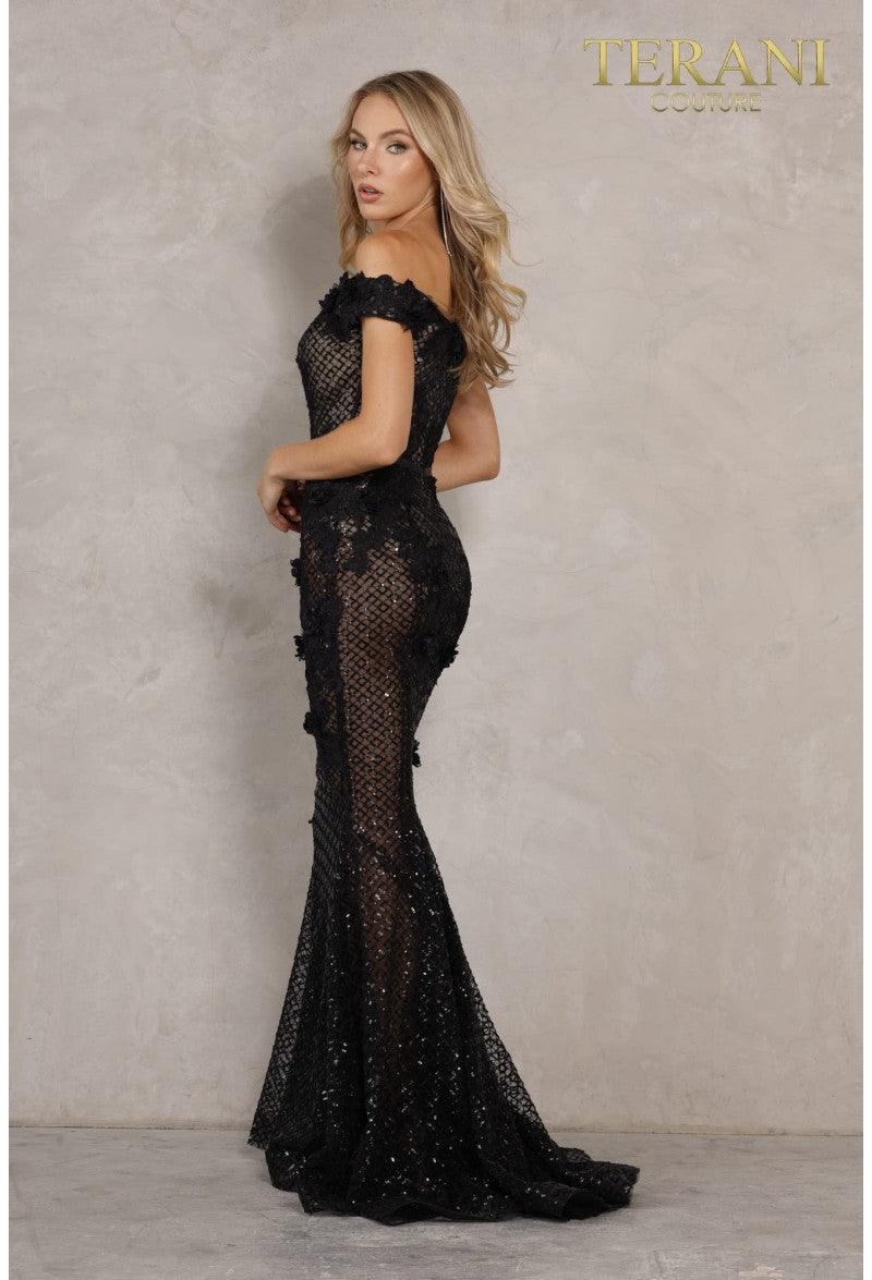Terani Couture 2111P4024 Off Shoulder Long Prom Dress