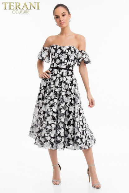 Terani Couture Off Shoulder Short Dress 1822C7056 - The Dress Outlet
