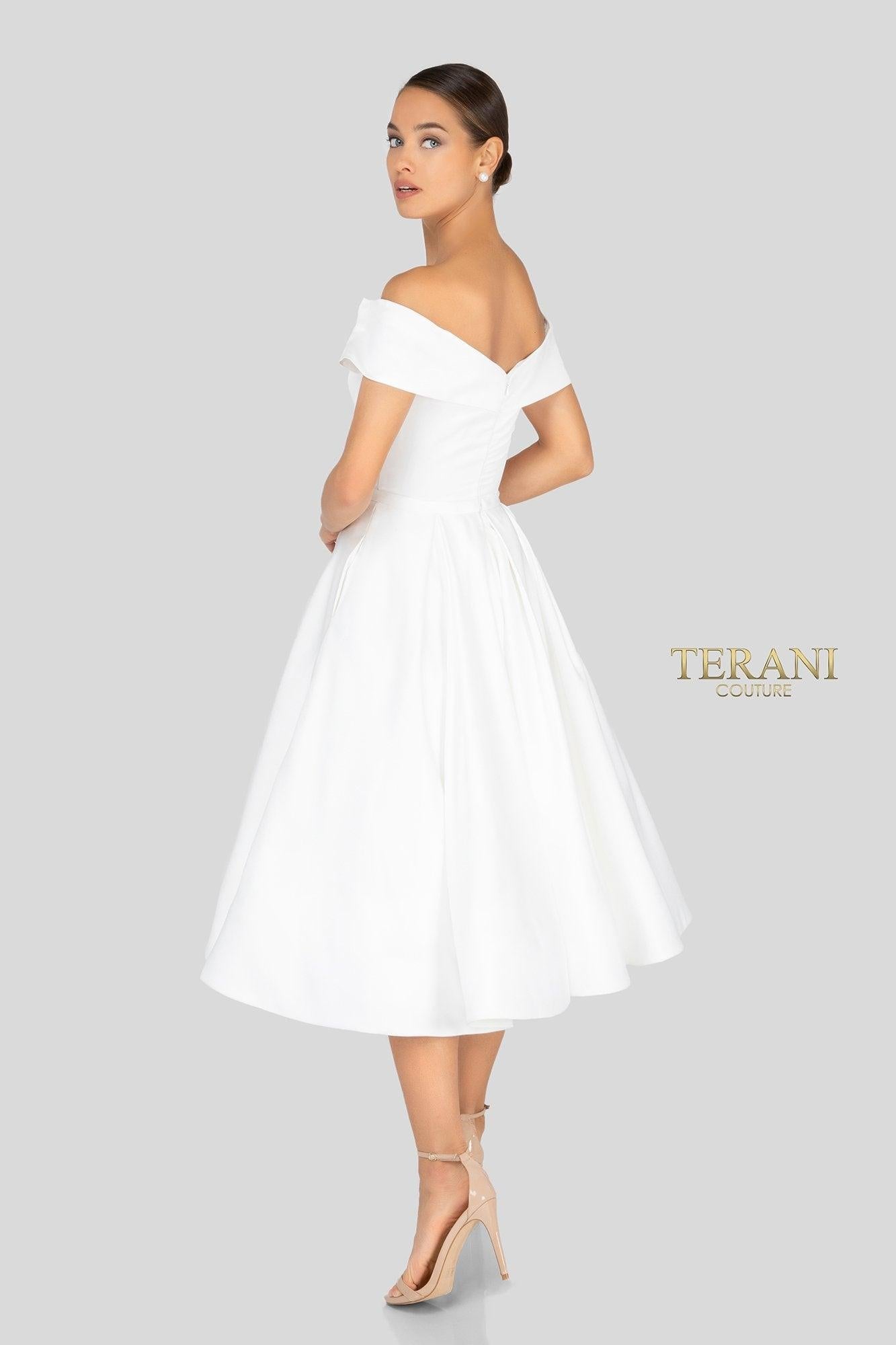 Terani Couture Off Shoulder Short Dress 1912C9656 - The Dress Outlet