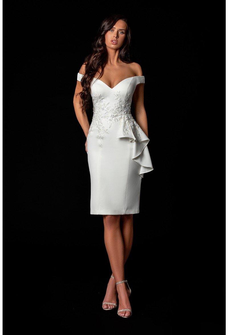 Terani Couture Off Shoulder Short Dress 2111C4552 - The Dress Outlet