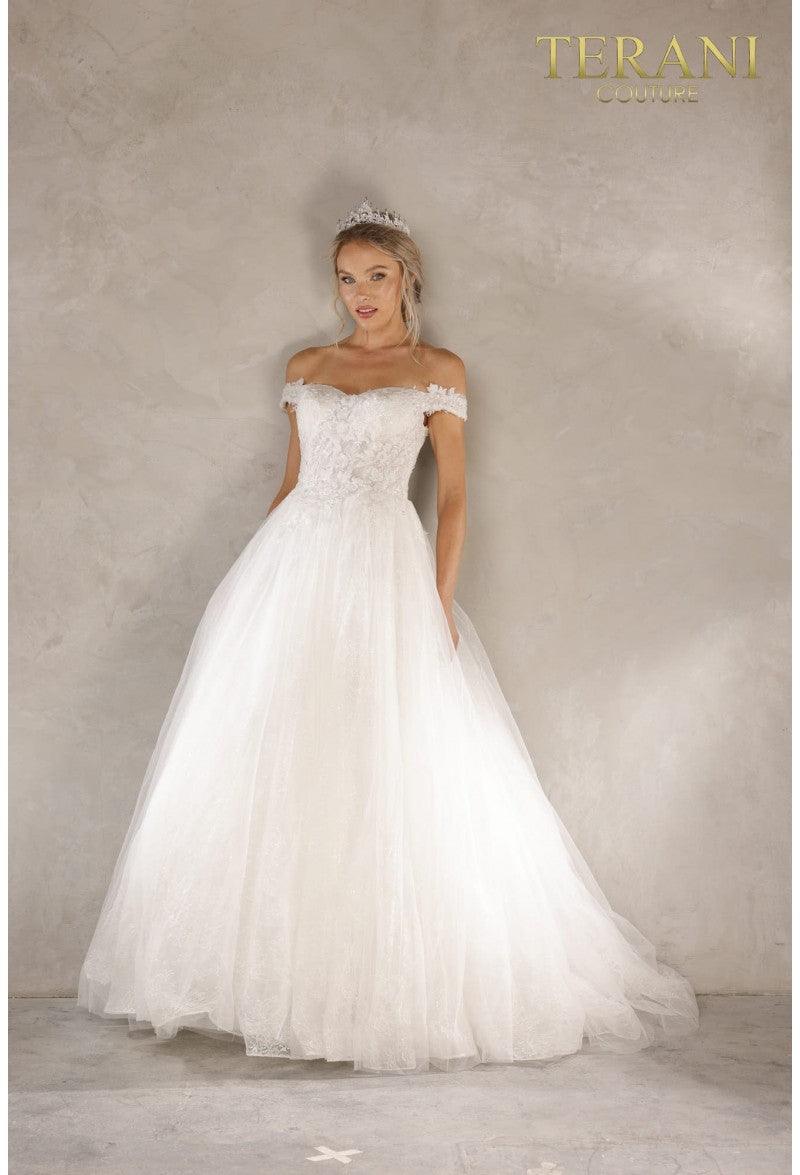Terani Couture 2215P0034 Off Shoulder Wedding Dress