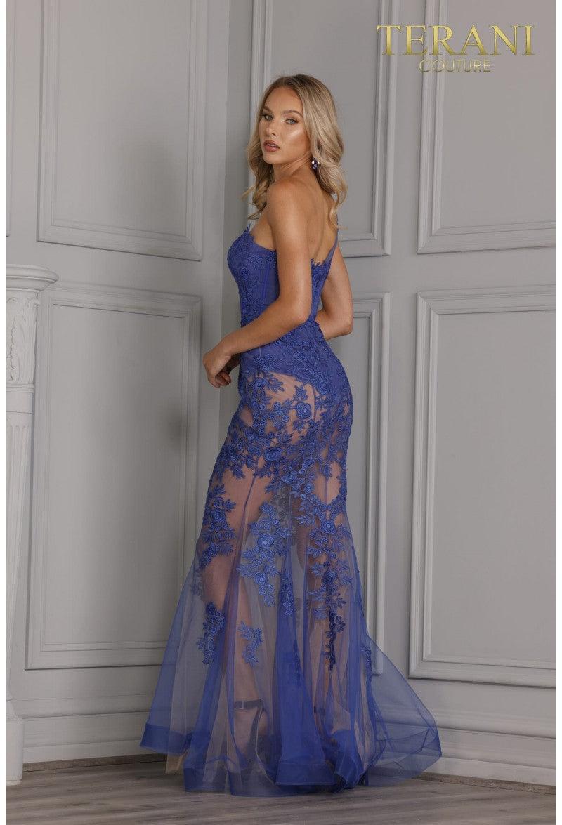 Terani Couture 2111P4056 One Shoulder Long Dress