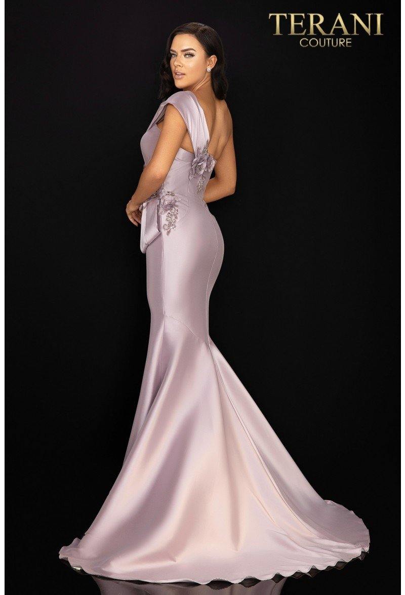 Mauve Terani Couture 2011M2160 One Shoulder Long Formal Gown for $539.0 ...