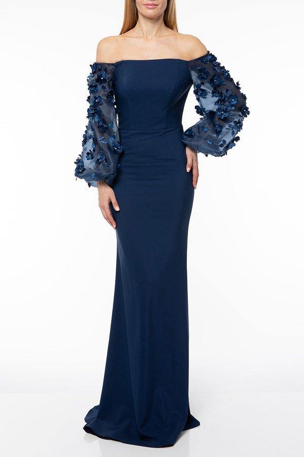 Terani Couture 1911E9128 Organza Sleeves Evening Dress