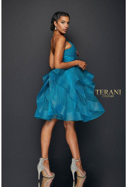 Terani Couture Pleated Bodice Short Prom Dress 1821H7770 - The Dress Outlet