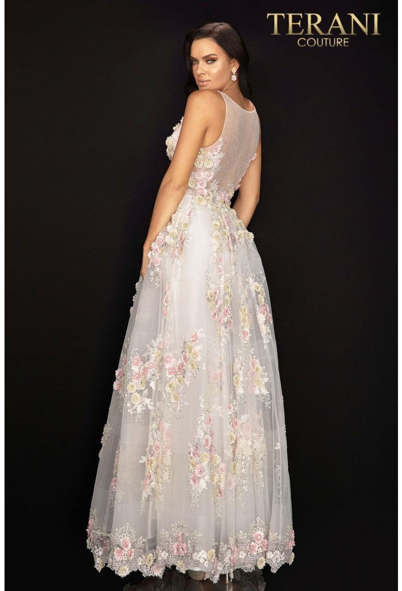Terani Couture Prom Long Floral Ball Gown 2011P1171 - The Dress Outlet