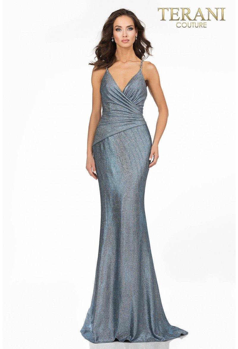 Terani Couture 2011P1117 Prom Sexy Metallic Long Dress