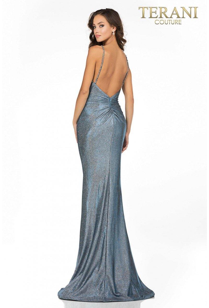 Terani Couture 2011P1117 Prom Sexy Metallic Long Dress