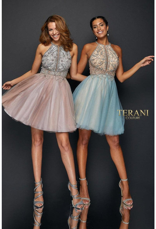 Terani Couture Prom Short Halter Dress 1821H7929 - The Dress Outlet