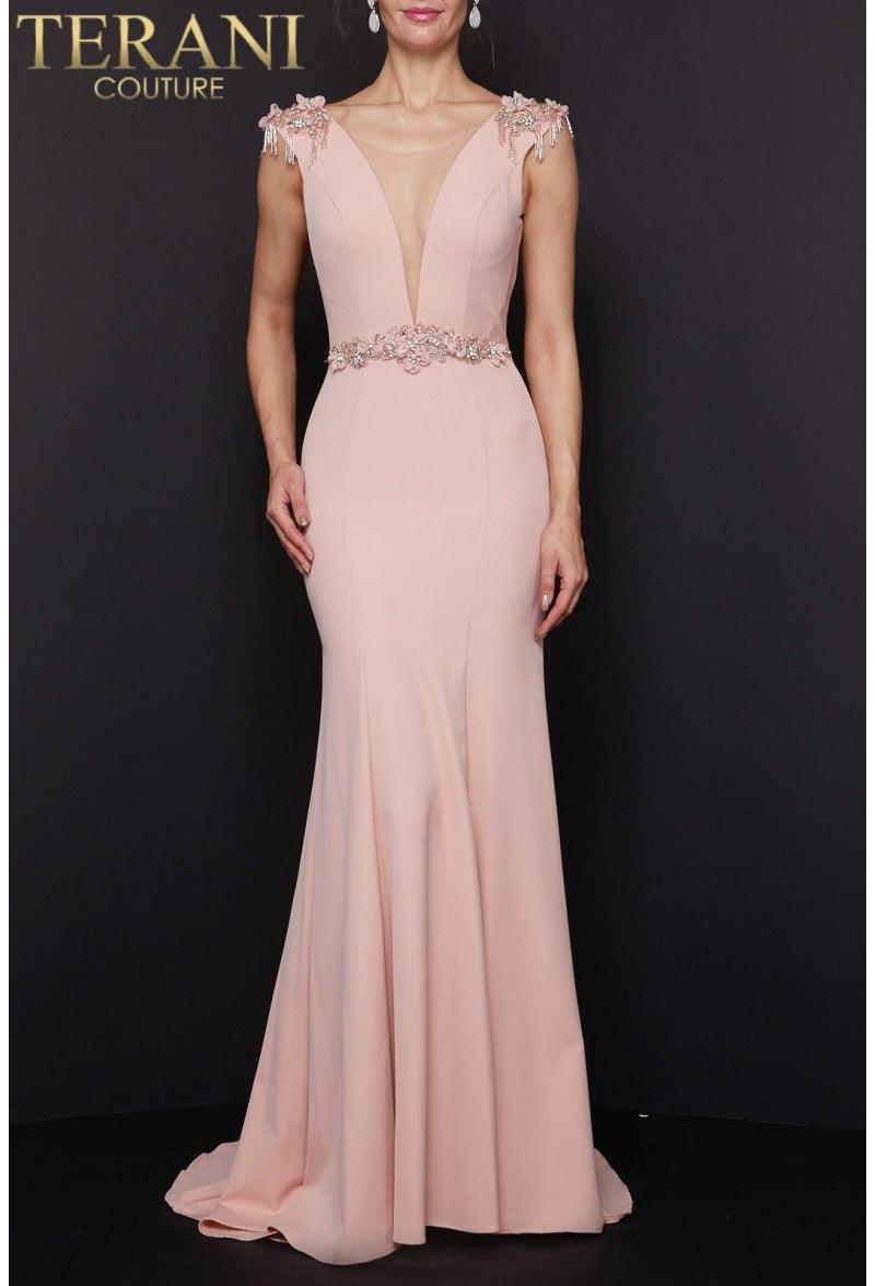 Terani Couture 1911E9601 Sleeveless Long Prom Dress