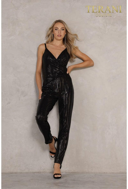 Terani Couture Spaghetti Strap Jumpsuit 2111P4028 - The Dress Outlet