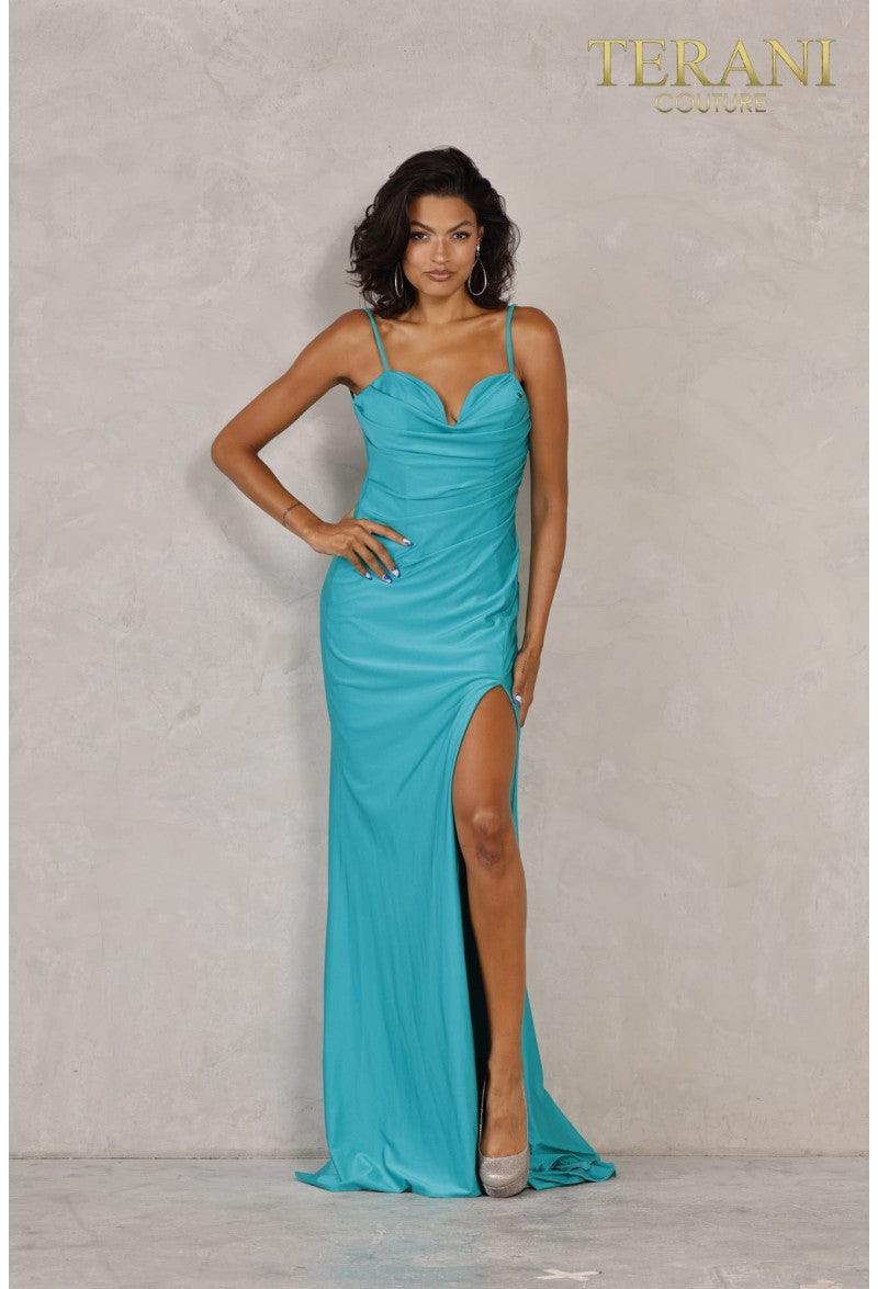 Terani Couture Spaghetti Strap Long Dress 2111P4030 - The Dress Outlet