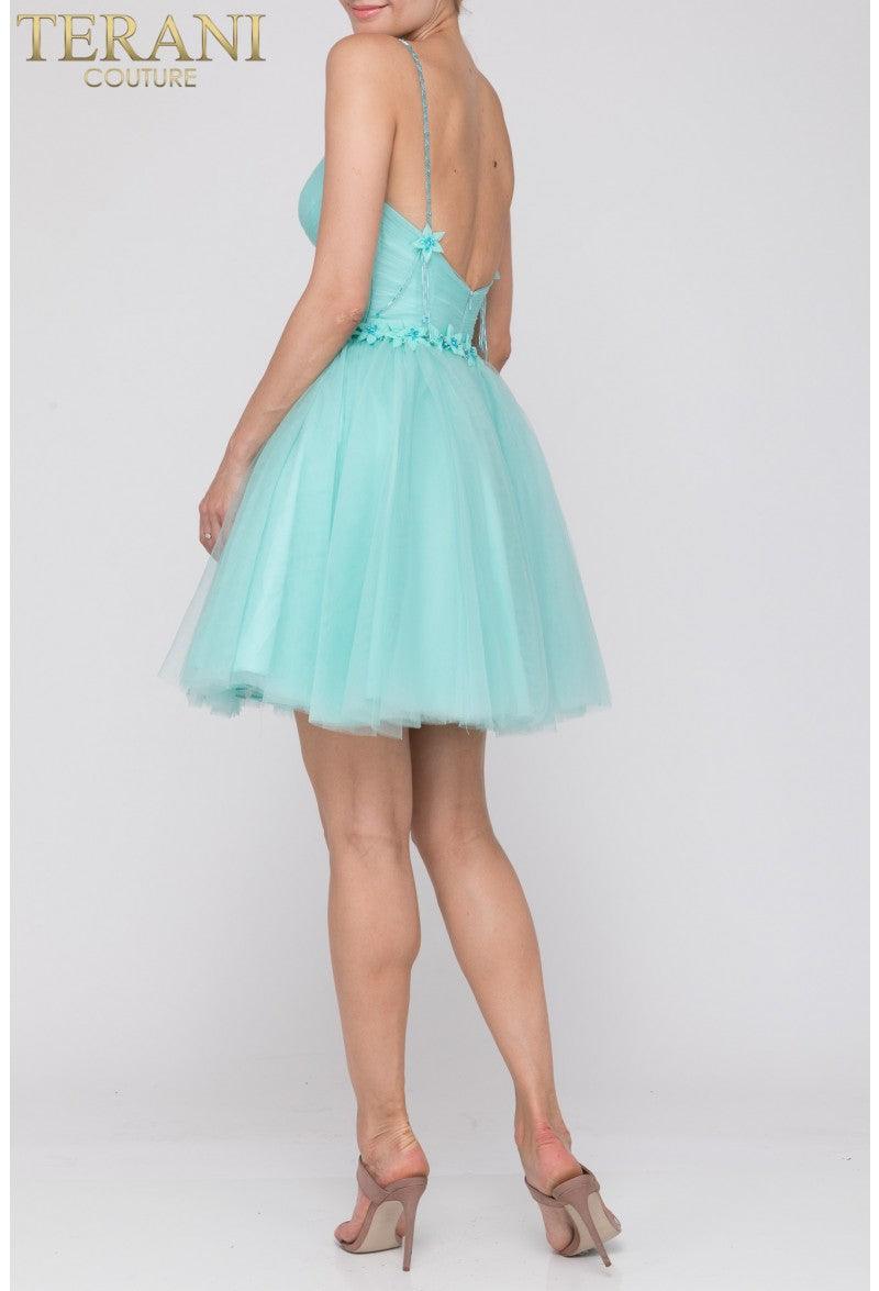 Terani Couture 2011P1024 Spaghetti Strap Short Dress