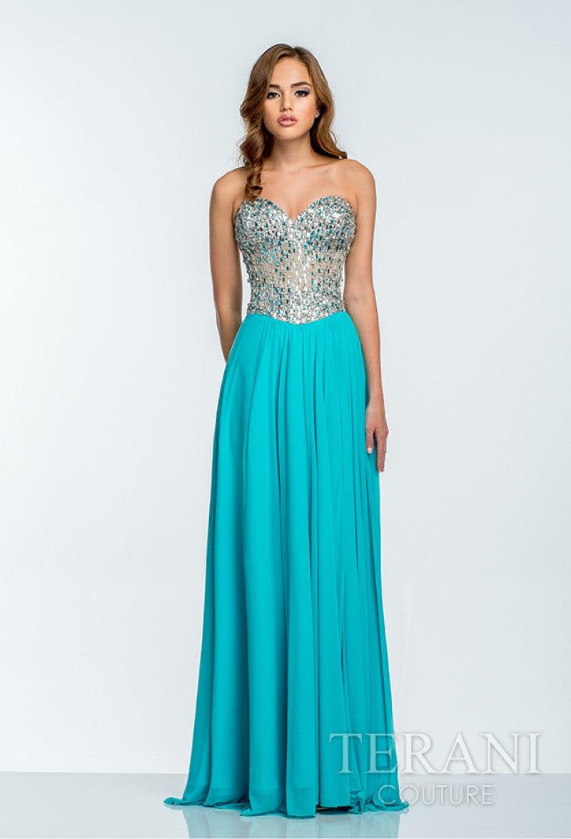 Terani Couture Strapless Long Prom Dress 151P0036A - The Dress Outlet