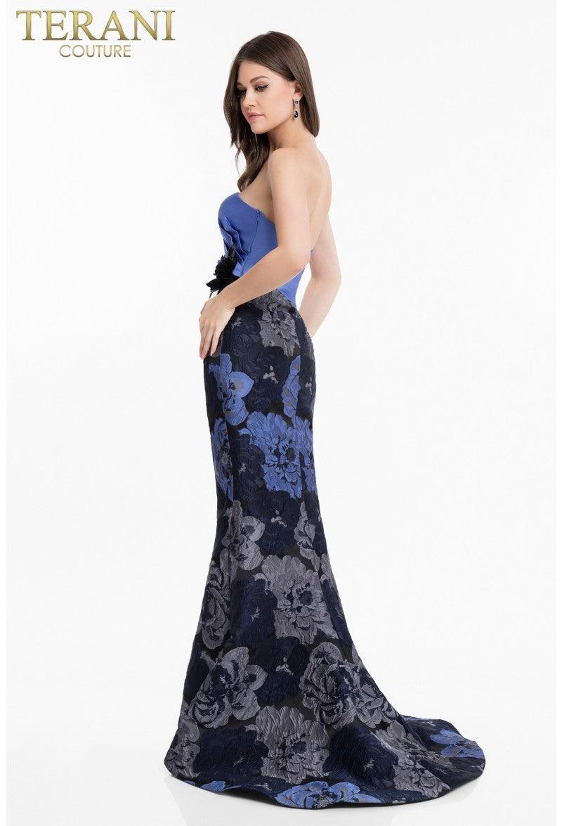 Terani Couture 1821E7136 Strapless Long Prom Dress