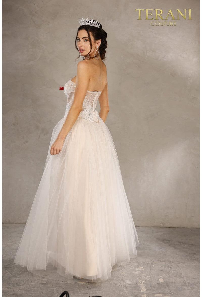 Terani Couture 2215P0005 Strapless Long Prom Dress