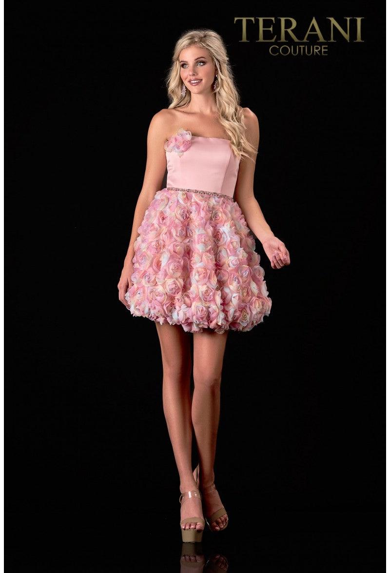 Blush Terani Couture 2112P4391 Strapless Short Prom Dress for $385.0 ...