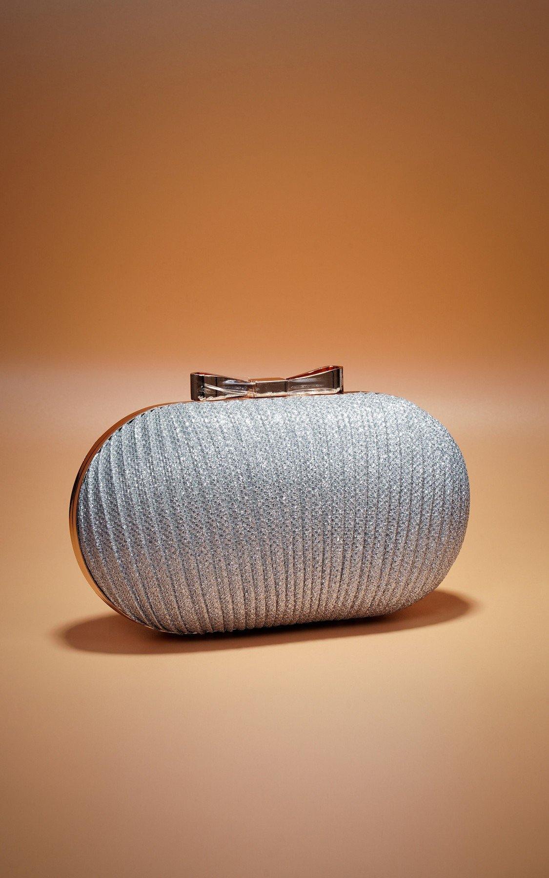 Wedding Clutch Evening Bag Pleated Satin Metal Clasp